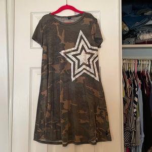 PixieLane camo T-shirt dress